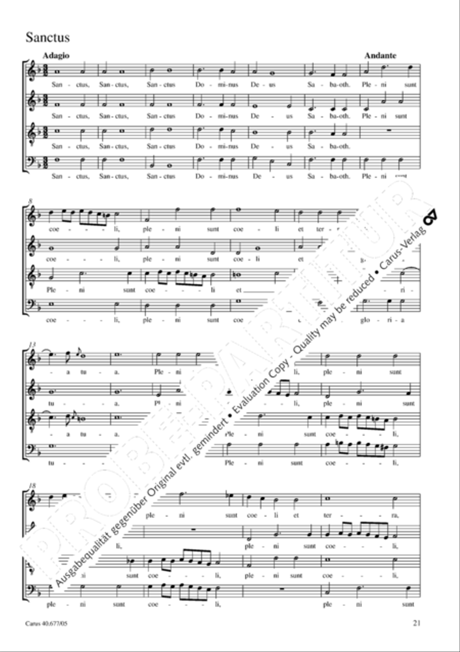Mass in F major 4-Part scores gallery preview page 22
