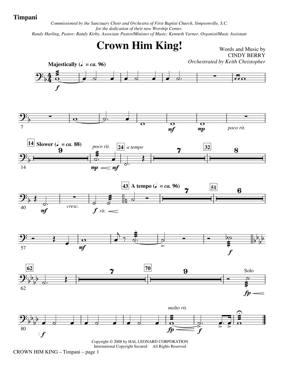 Crown Him King! - Timpani