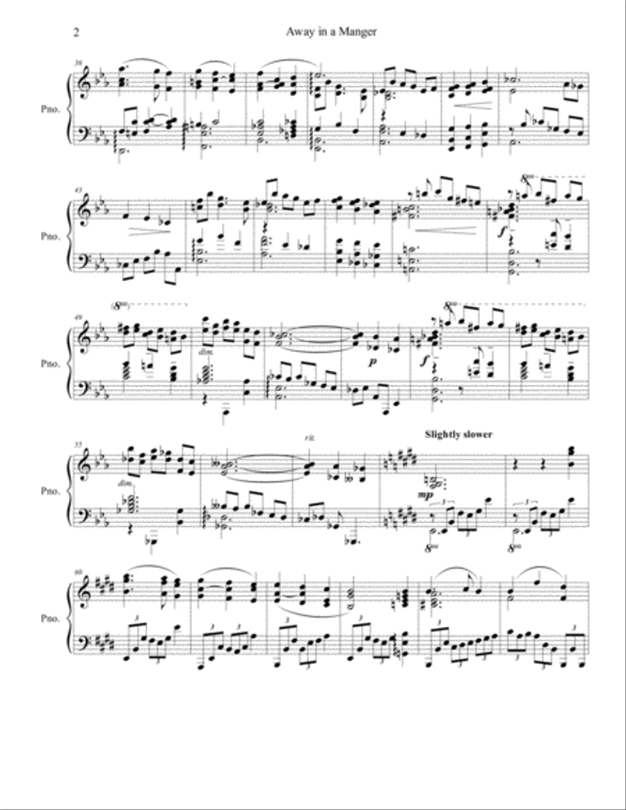 Away in a Manger Away in a Manger Piano Solo scores gallery preview page 2
