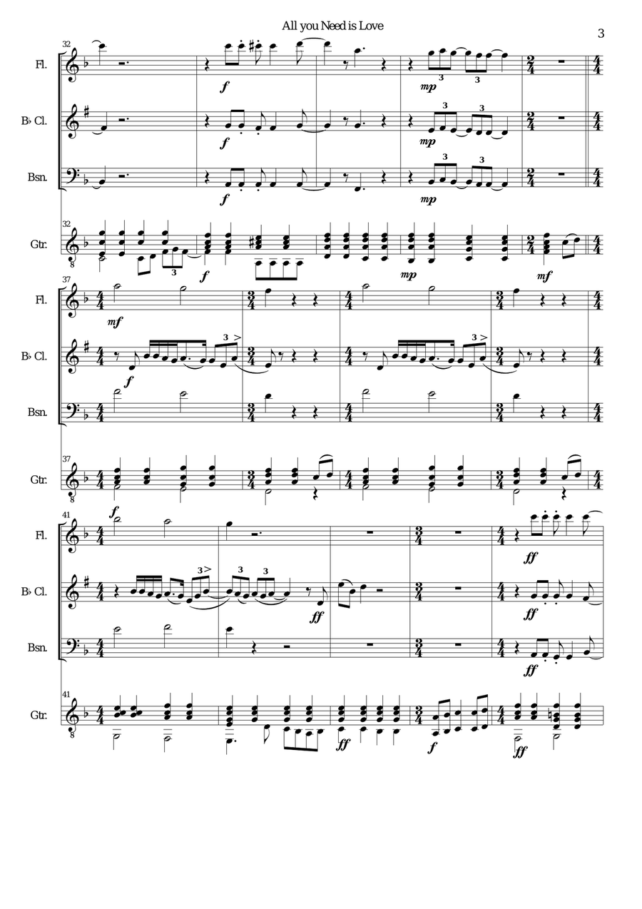 All You Need Is Love All You Need Is Love Small Ensemble scores gallery preview page 3
