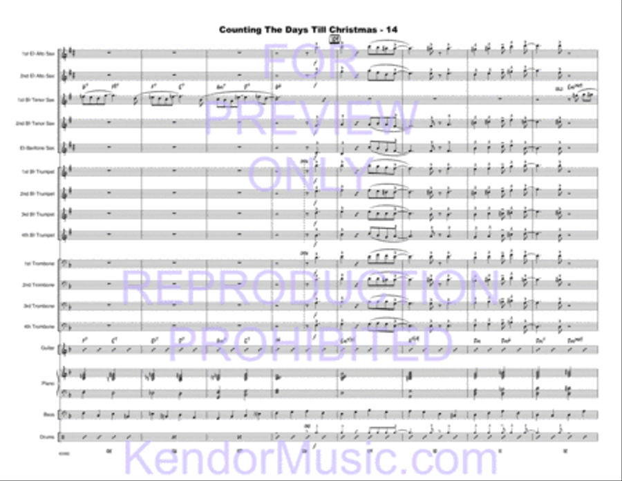 Counting The Days Till Christmas (Full Score) Jazz Ensemble scores gallery preview page 15