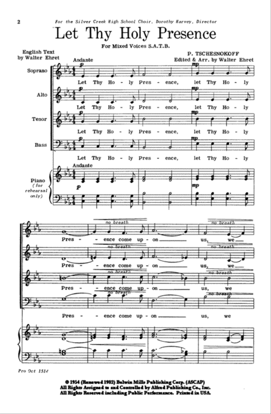 Let Thy Holy Presence 4-Part scores gallery preview page 2
