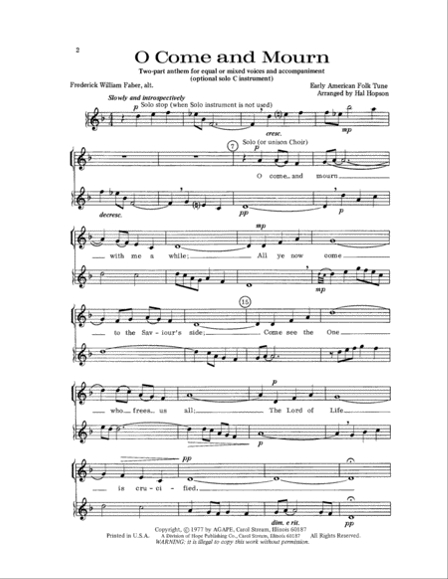 O Come and Mourn Choir scores gallery preview page 2