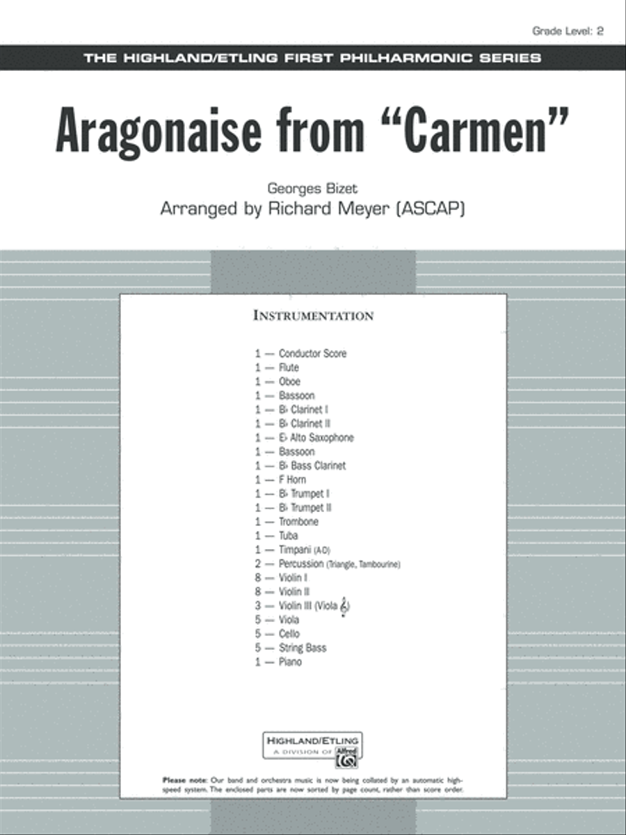 Aragonaise from Carmen: Score Full Orchestra scores gallery preview page 1