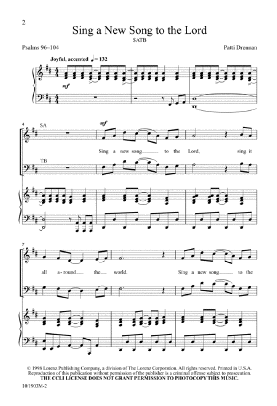 Sing a New Song to the Lord 4-Part scores gallery preview page 2