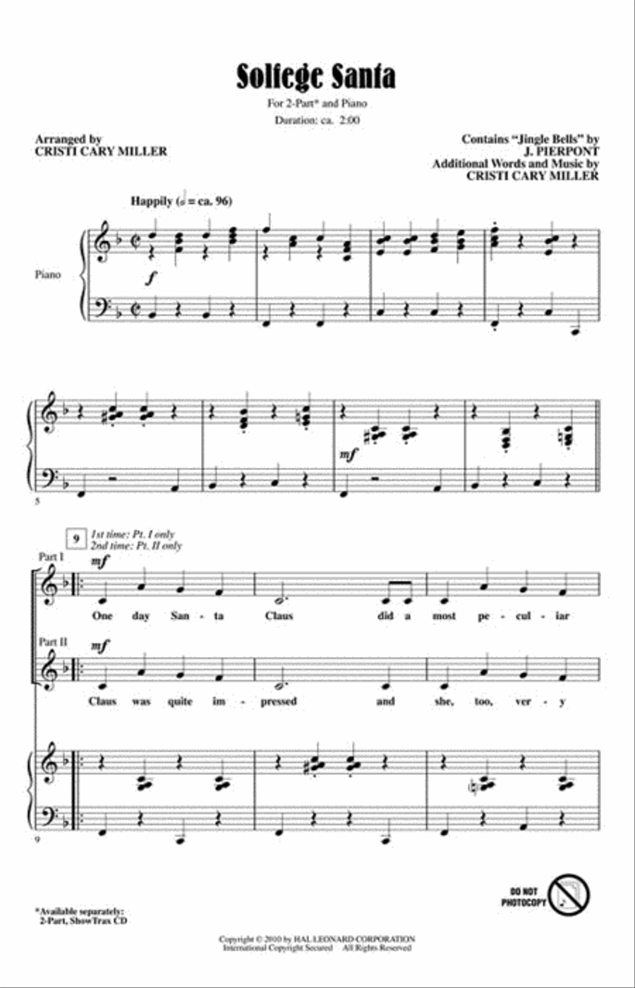 Solfege Santa 2-Part scores gallery preview page 2