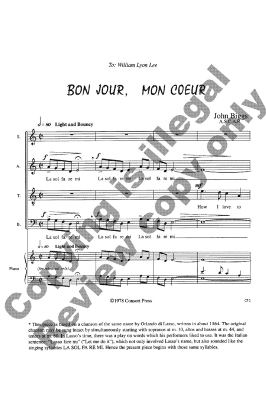 Bon Jour, Mon Coeur Bon Jour, Mon Coeur 4-Part scores gallery preview page 2