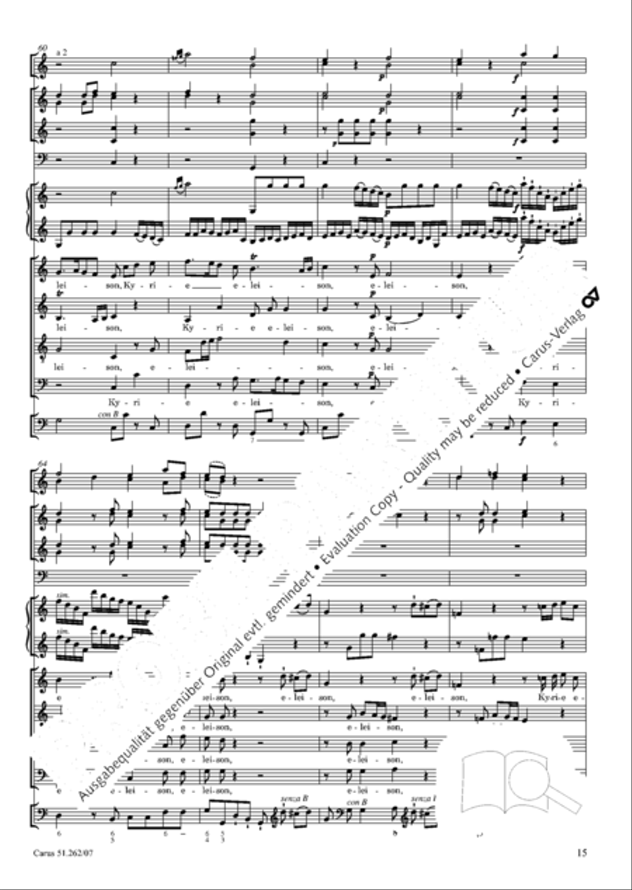 Missa longa in C major (Missa longa in C) 4-Part scores gallery preview page 16