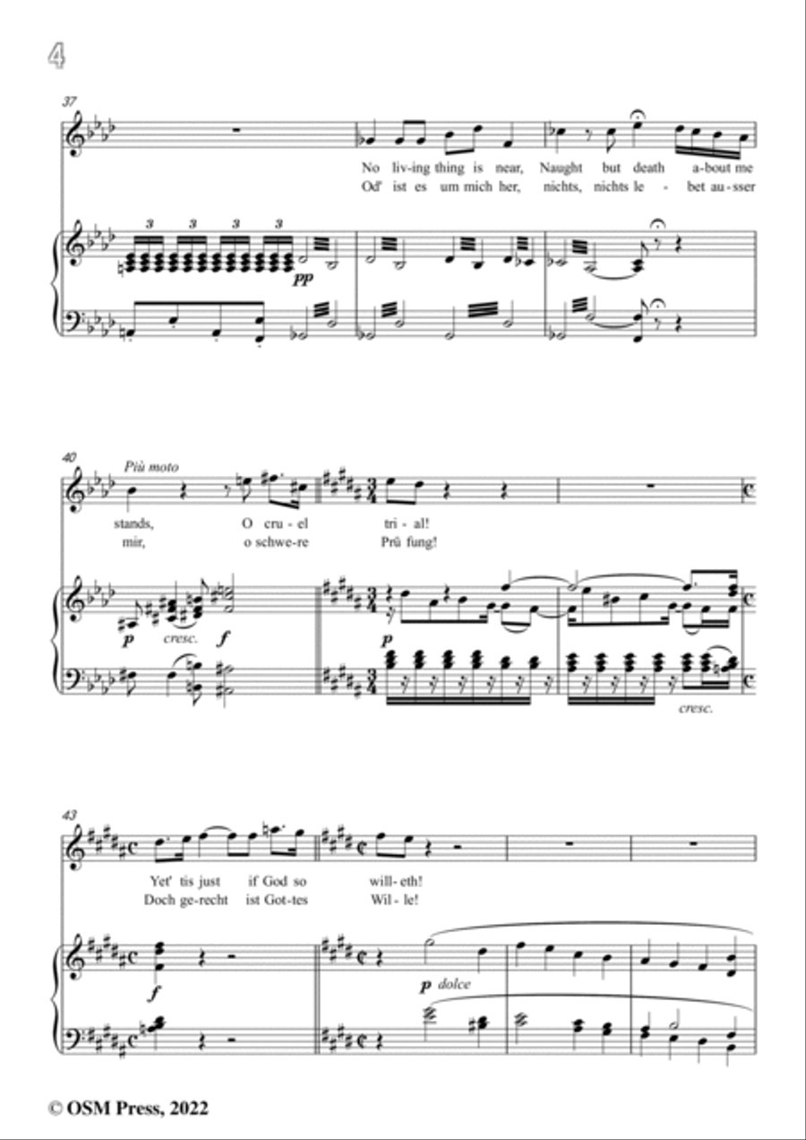 Beethoven-In des Lebens Fruehlingstagen,in a minor,from 'Fidelio,Op.72',for Voice and Piano Voice Solo scores gallery preview page 6