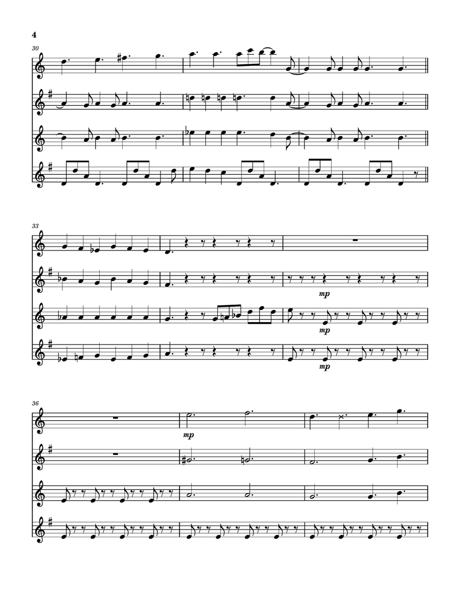 The Return Of The Giant Hogweed Saxophone Quartet scores gallery preview page 5