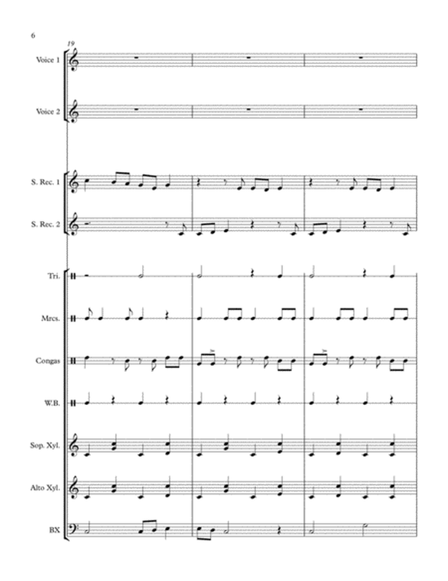 Stick Passing Song (African Folk Song) arranged for Orff Ensemble image number null