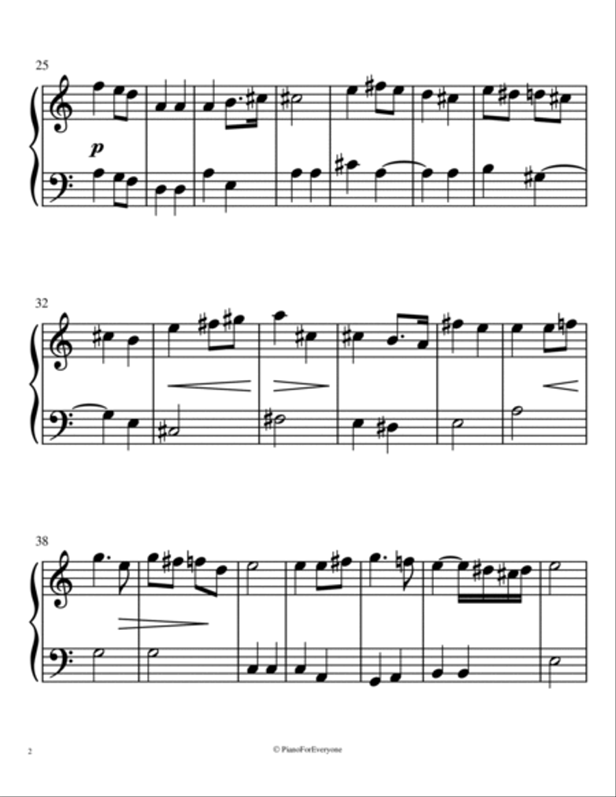 Here Comes the Bride - Bridal Chorus (Easy Piano) Easy Piano scores gallery preview page 2
