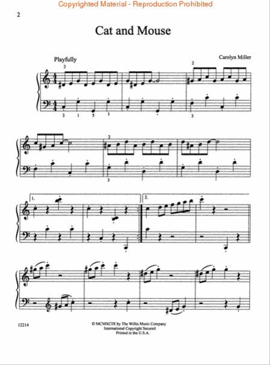 Cat and Mouse Easy Piano scores gallery preview page 2