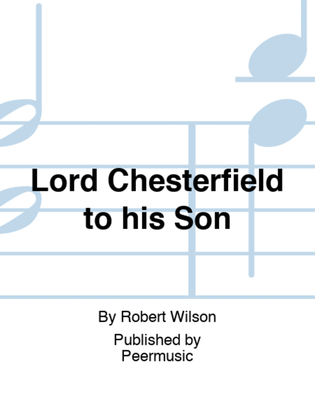 Book cover for Lord Chesterfield to his Son