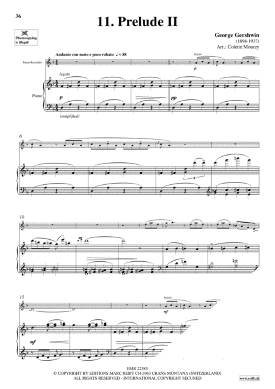 Gershwin 20 Greatest Hits Tenor Recorder scores gallery preview page 13