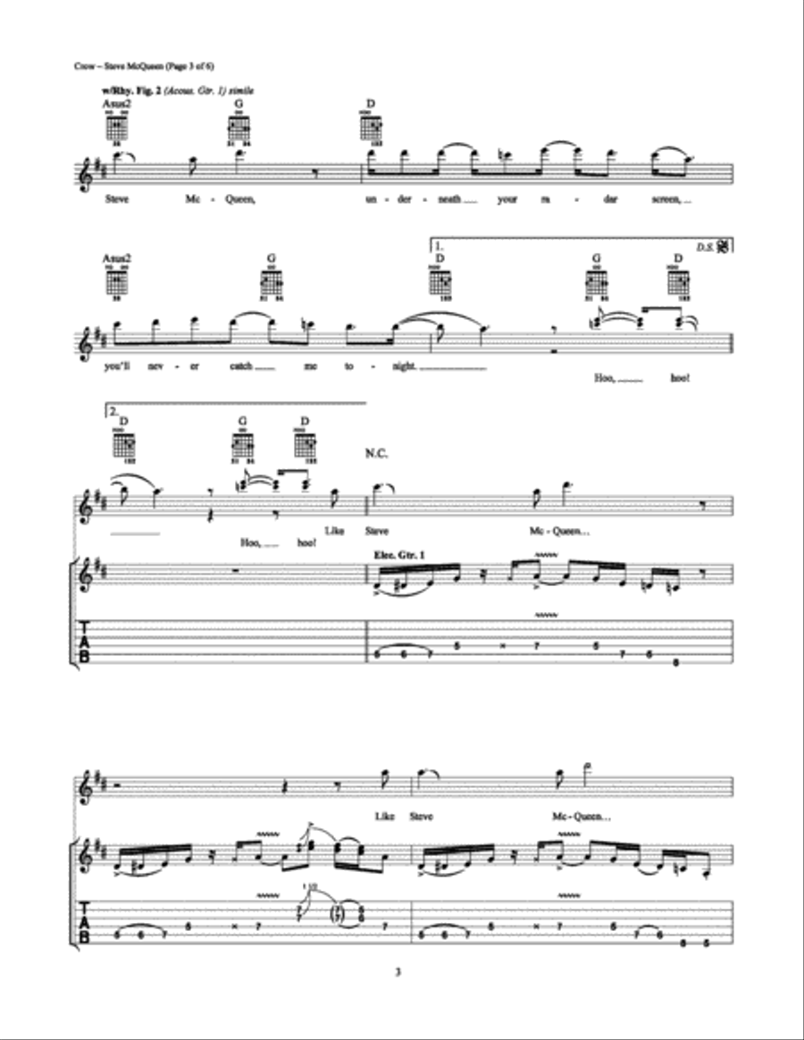 Steve McQueen Electric Guitar scores gallery preview page 3