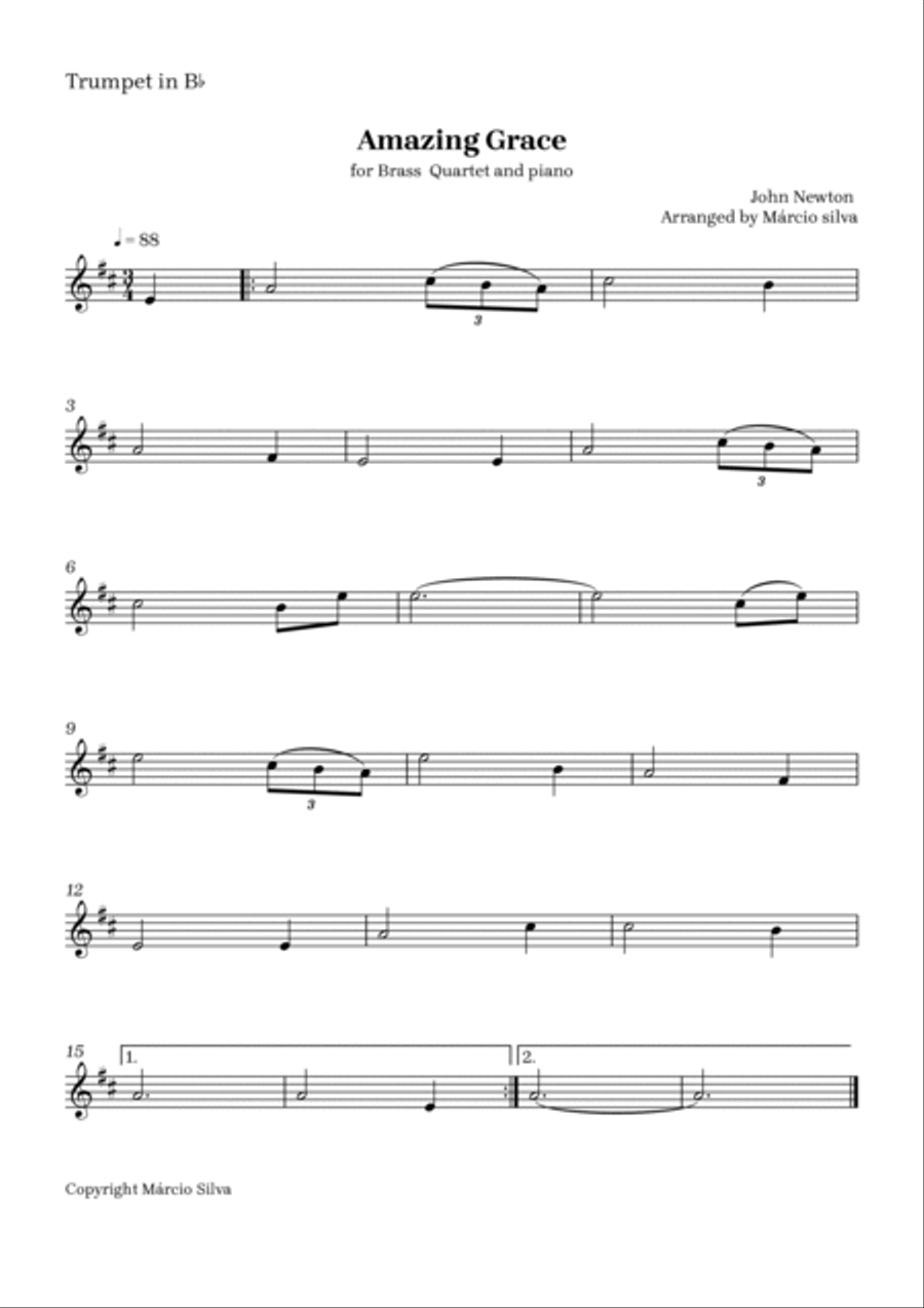 Amazing grace Trombone scores gallery preview page 3