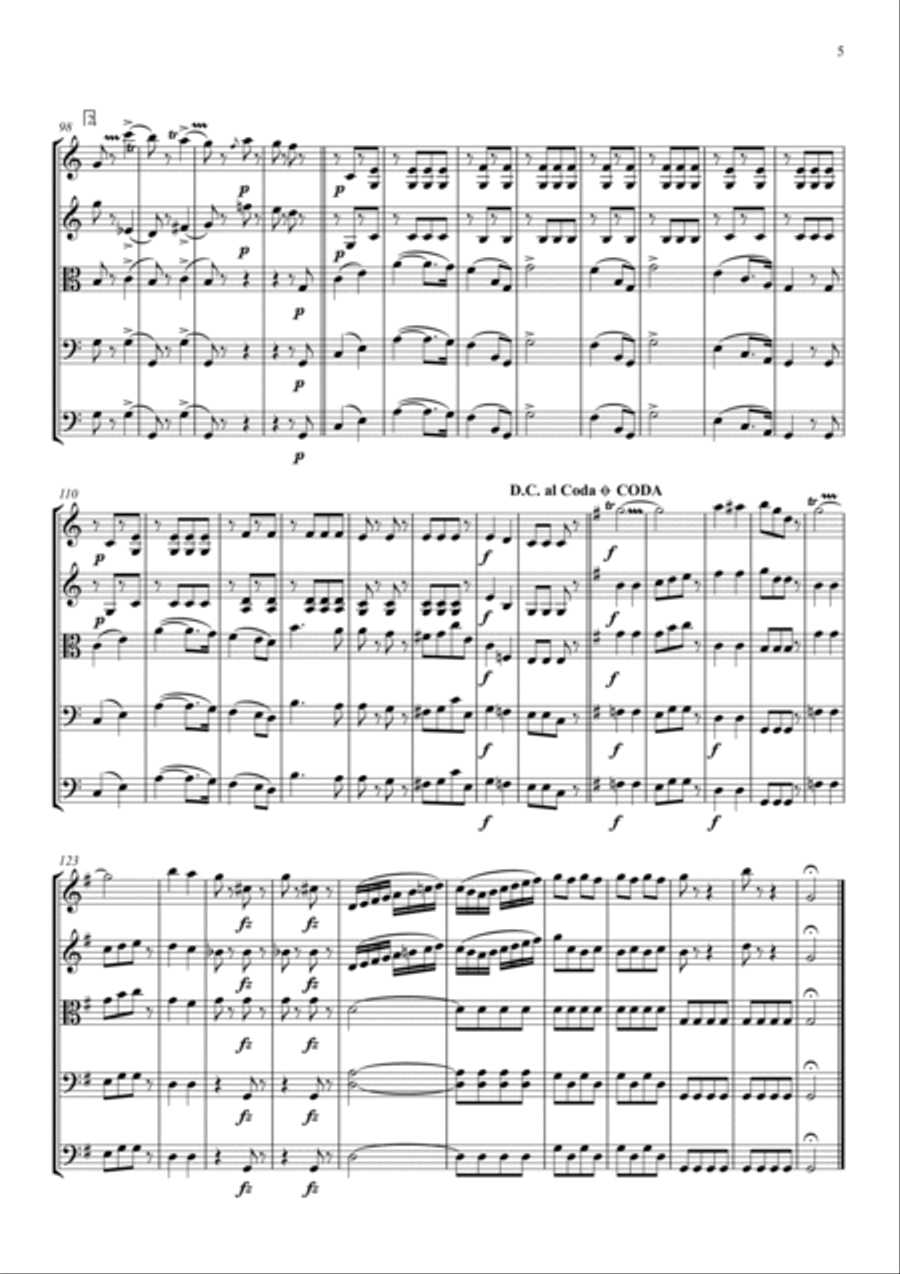 Thunder and Lightning Polka By Johann Strauss Arranged for String Orchestra String Orchestra scores gallery preview page 5