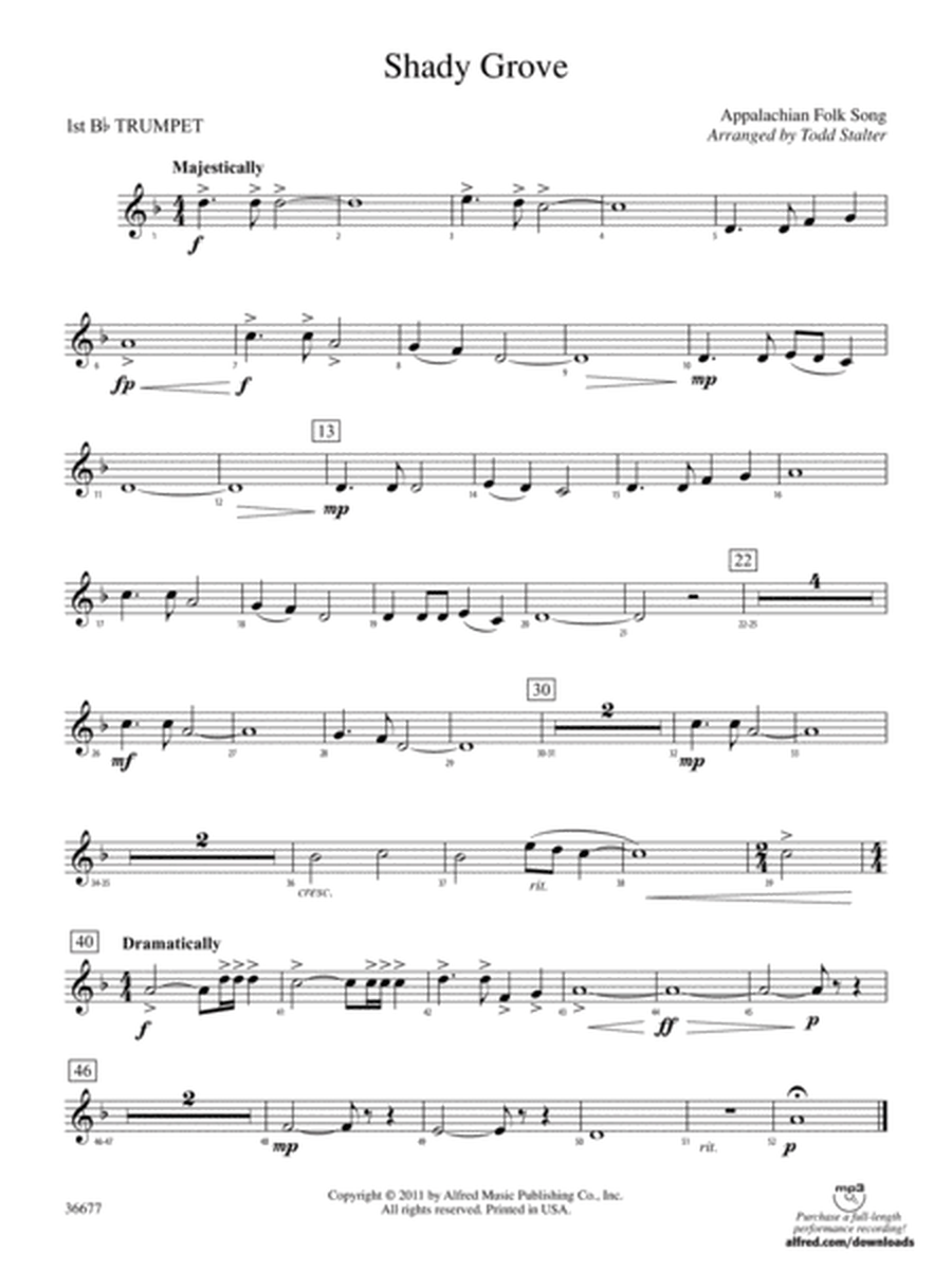 Shady Grove: 1st B-flat Trumpet