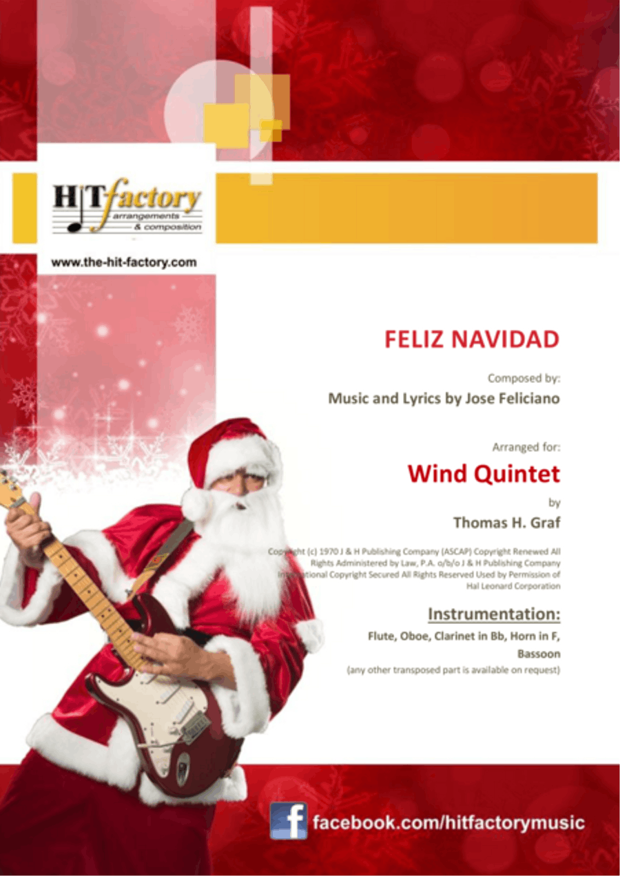 Feliz Navidad Woodwind Quintet scores gallery preview page 1