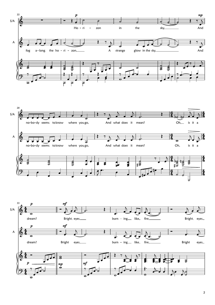 Bright Eyes Bright Eyes 2-Part scores gallery preview page 2