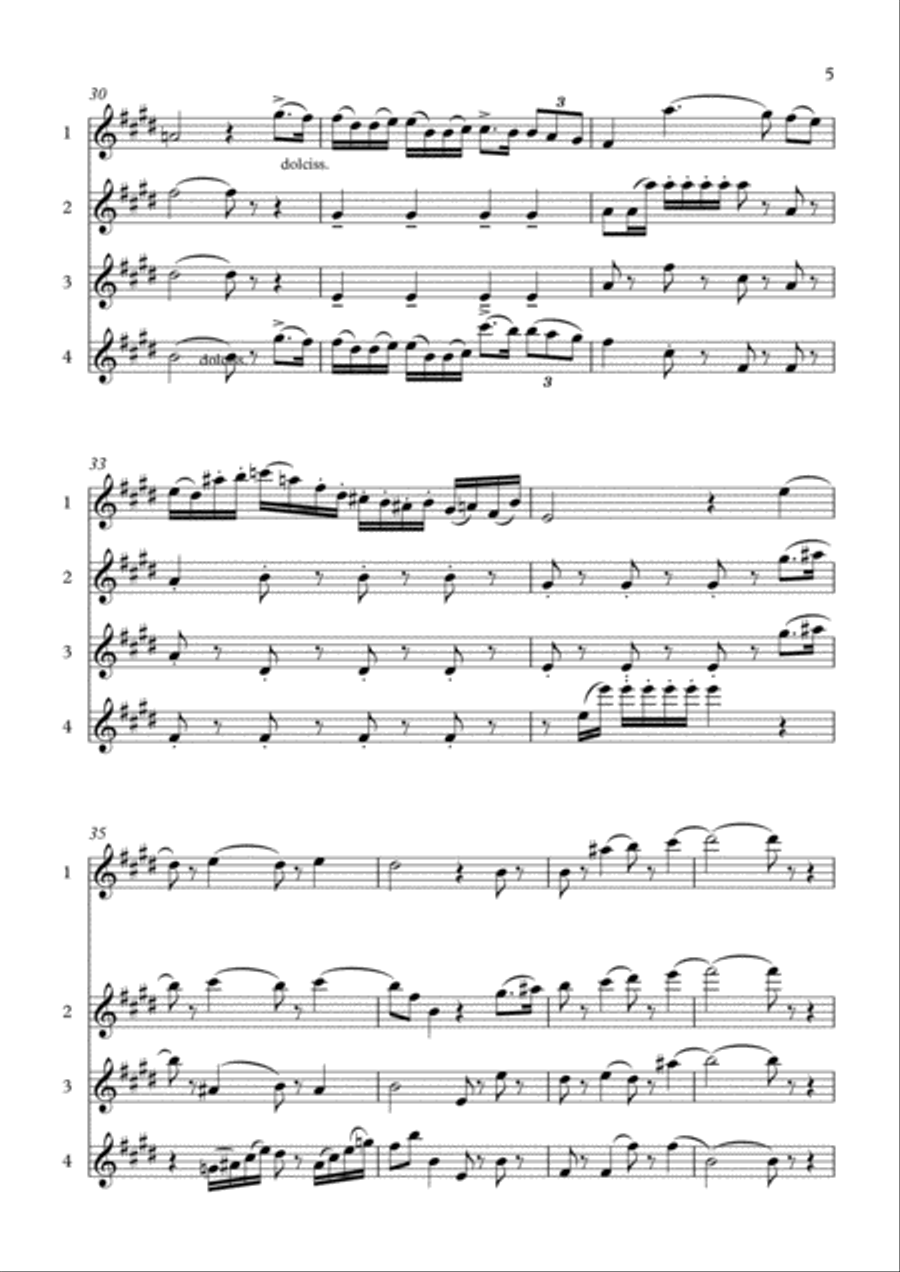 ARIAS for FLUTE CHOIR Caro Nome from Rigoletto - VERDI ARIAS for FLUTE CHOIR Caro Nome from Rigoletto - VERDI Woodwind Quartet scores gallery preview page 5
