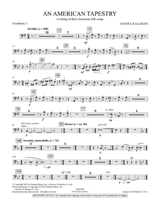 An American Tapestry (for Wind Ensemble) - Trombone 3