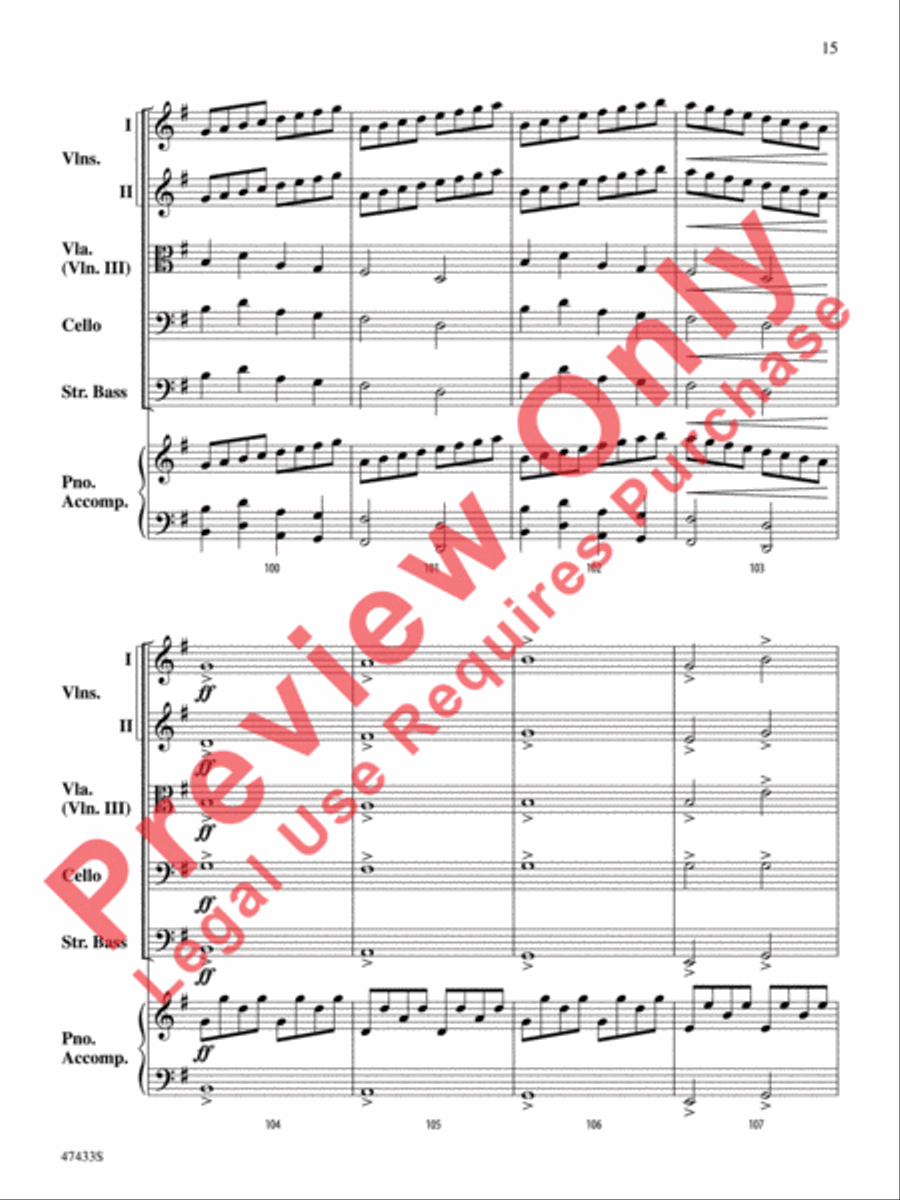 Themes from Pictures at an Exhibition String Orchestra scores gallery preview page 16