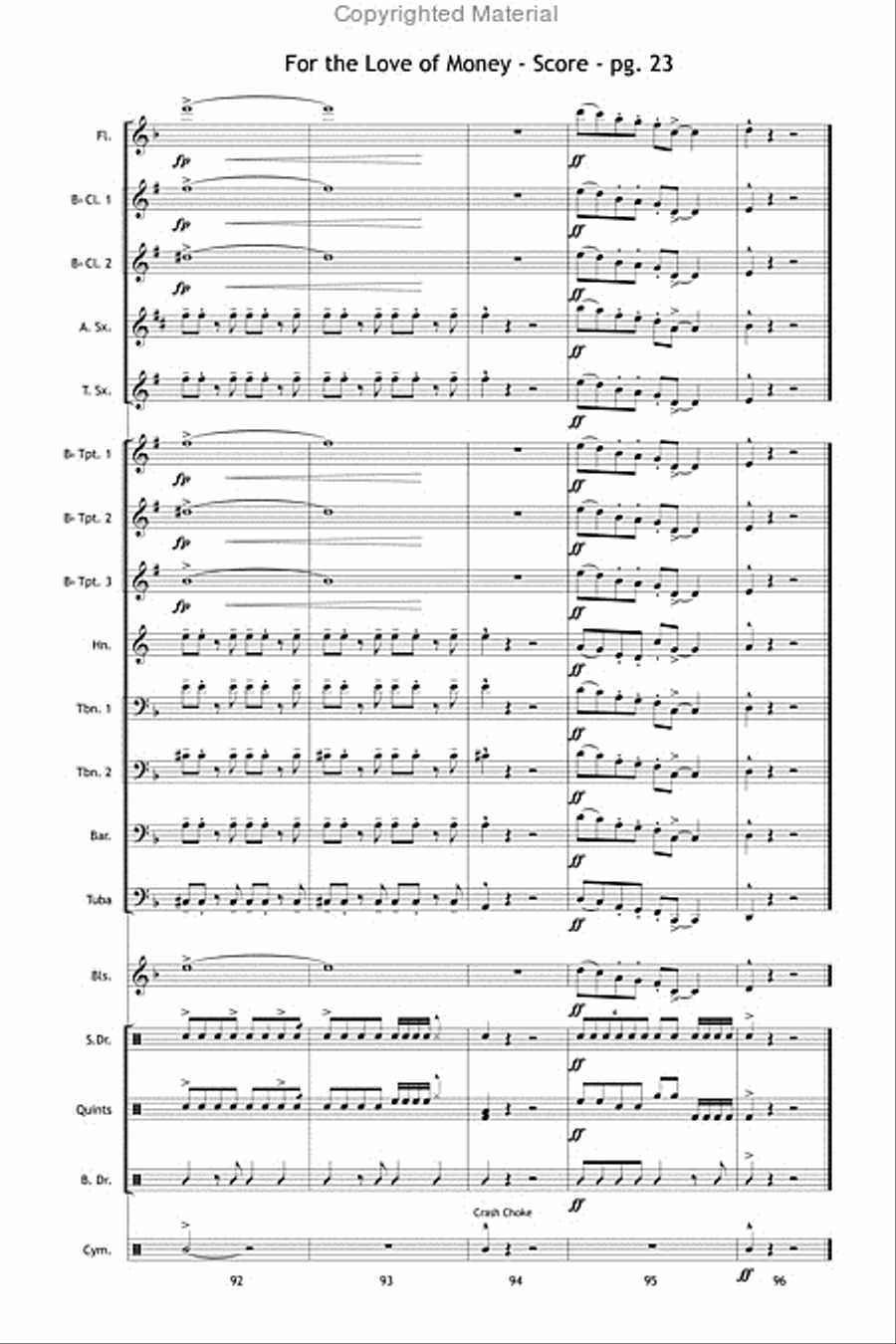 For the Love of Money Marching Band scores gallery preview page 24