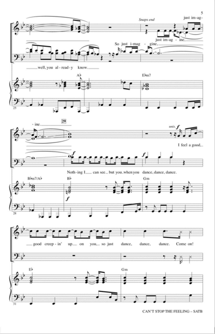 Can't Stop The Feeling (from Trolls) (arr. Mac Huff) 4-Part scores gallery preview page 4