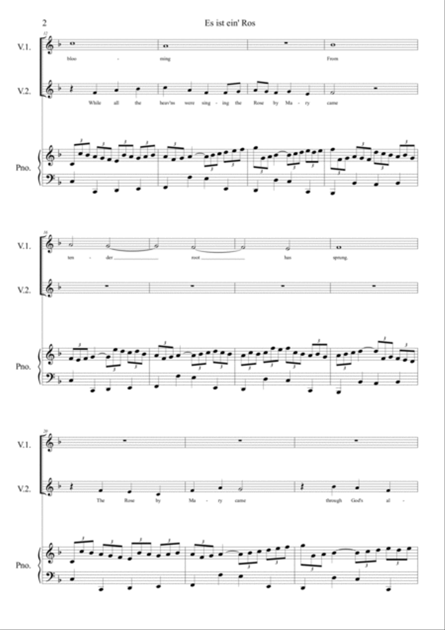 Es ist ein Ros' entsprungen Piano scores gallery preview page 2