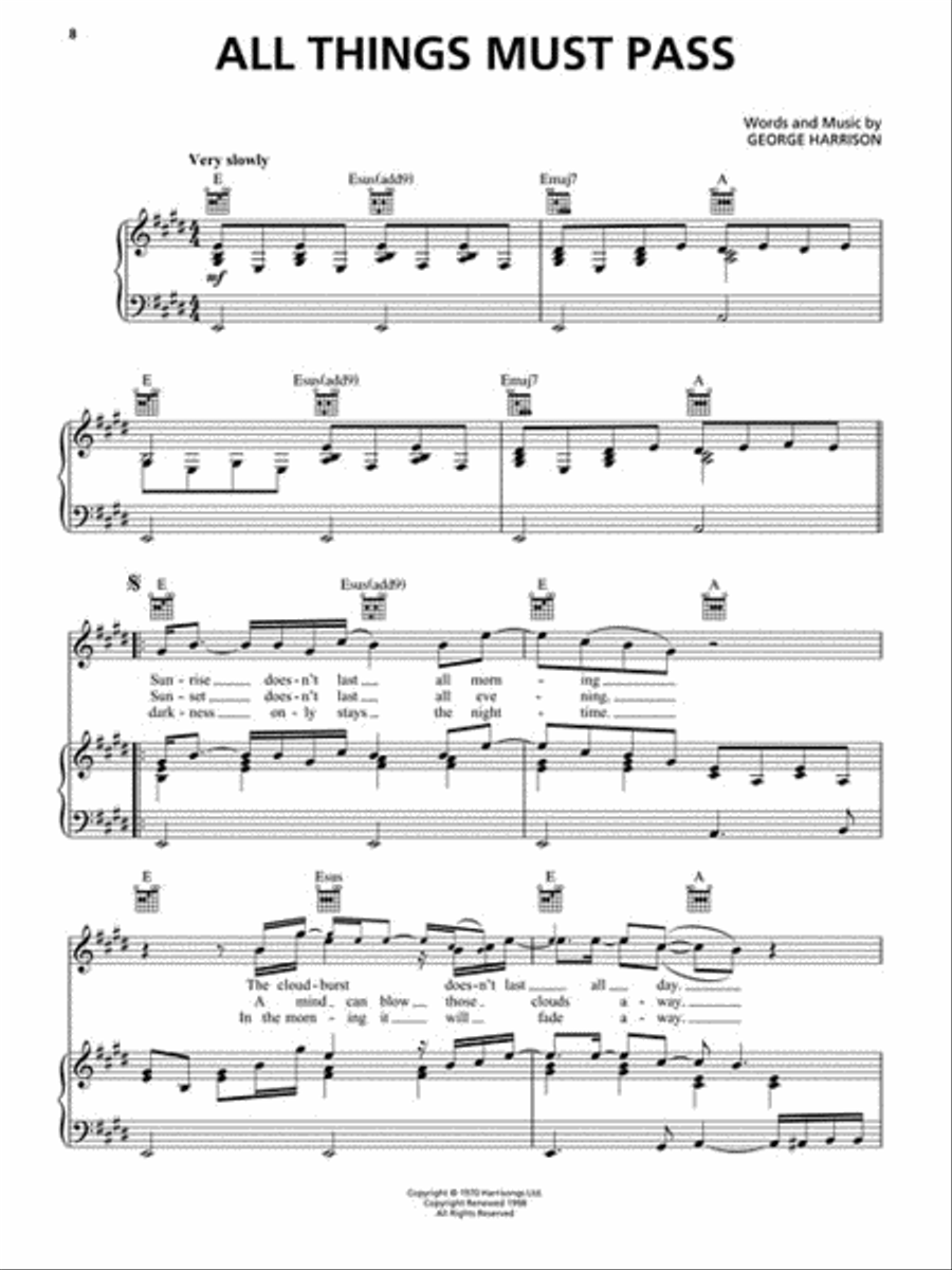 George Harrison – The Apple Years Piano, Vocal, Guitar scores gallery preview page 3