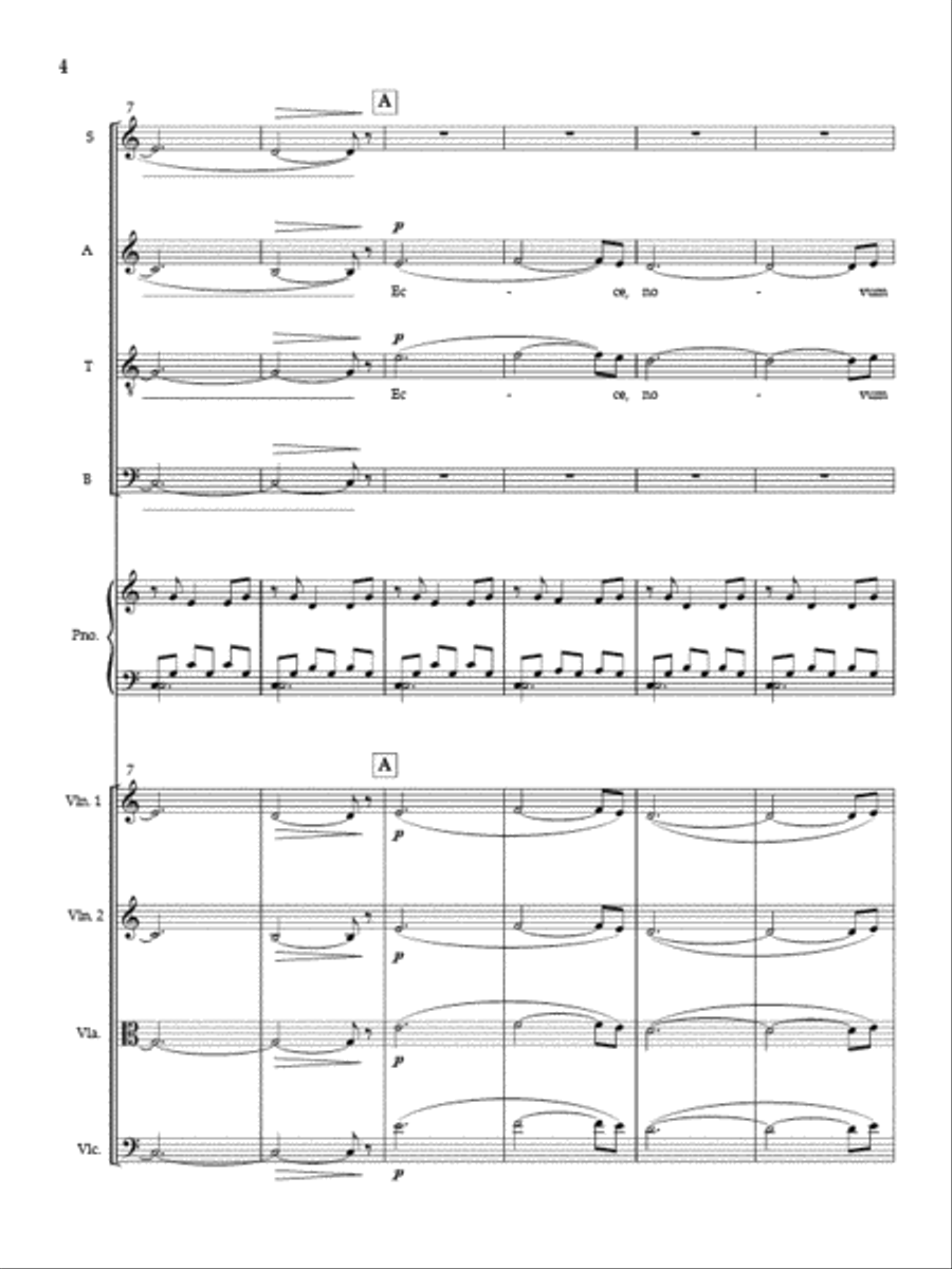 Ecce Novum (Full Score and Instrumental Parts) Divisi scores gallery preview page 3