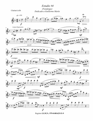 Estudio #4 (fandango) for Solo Clarinet