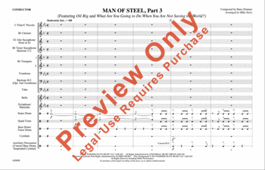 Man of Steel, Part 3 Marching Band scores gallery preview page 2