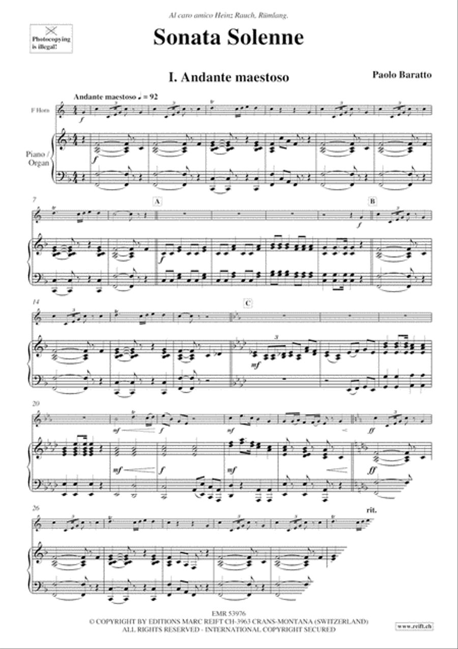 Sonata Solenne Sonata Solenne Horn scores gallery preview page 4