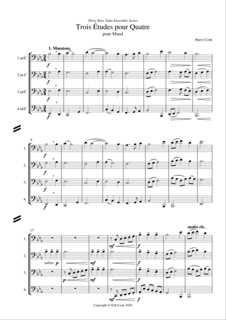 Trois Etudes pour Quatre Brass Duet scores gallery preview page 2