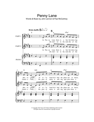 Book cover for Penny Lane (arr. Rick Hein)