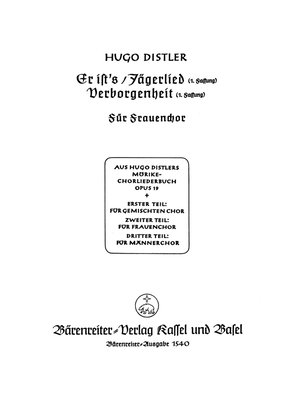 Book cover for Er ists / Jagerlied / Verborgenheit op. 19
