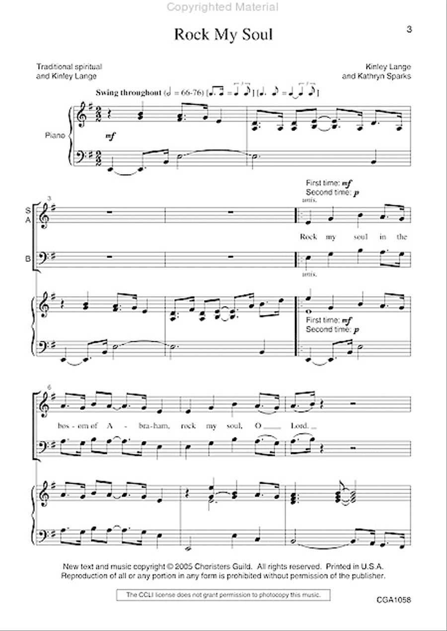 Rock My Soul 3-Part scores gallery preview page 2