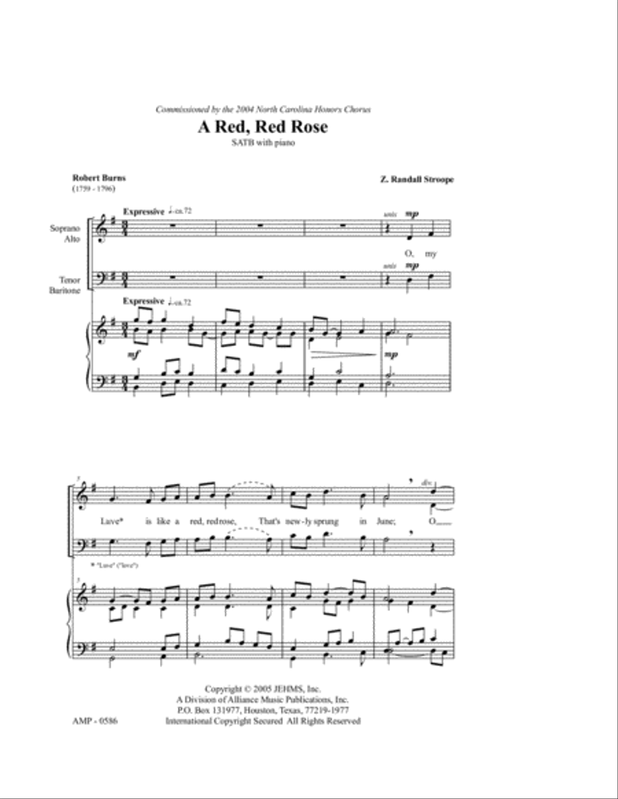 A Red, Red, Rose 4-Part scores gallery preview page 2
