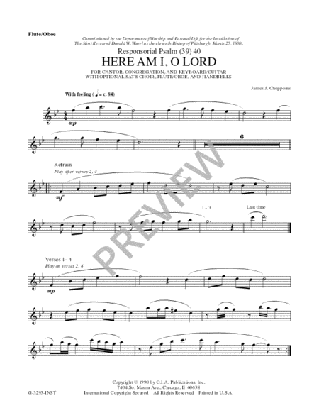 Here Am I, O Lord - Instrument edition