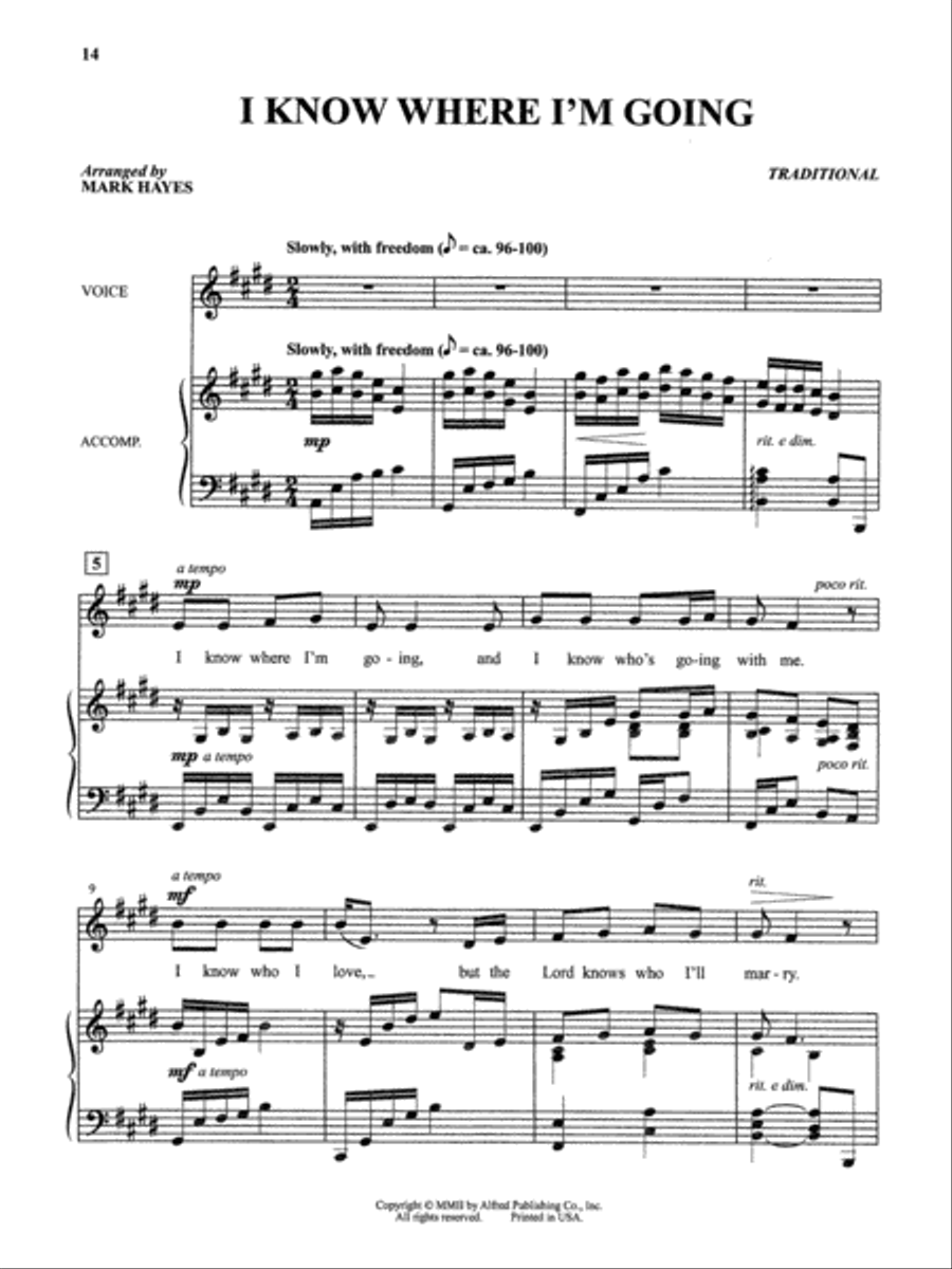 The Mark Hayes Vocal Solo Collection -- 10 Folk Songs for Solo Voice Voice Solo scores gallery preview page 4