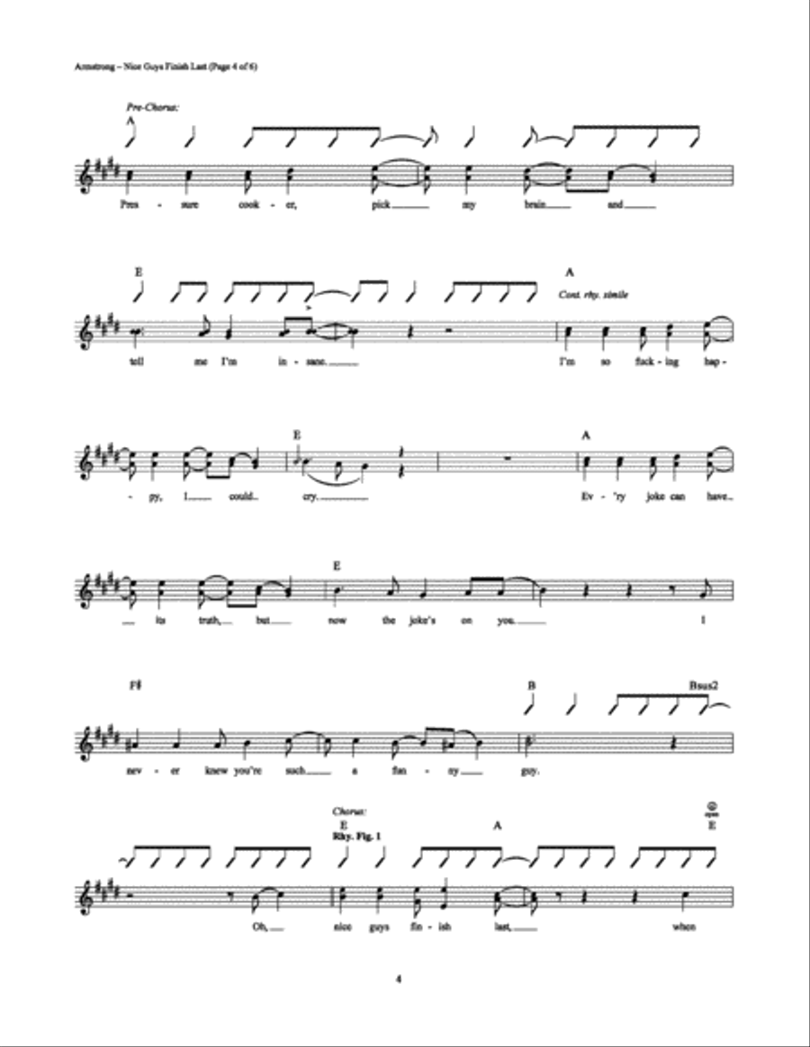 Nice Guys Finish Last Nice Guys Finish Last Electric Guitar scores gallery preview page 4