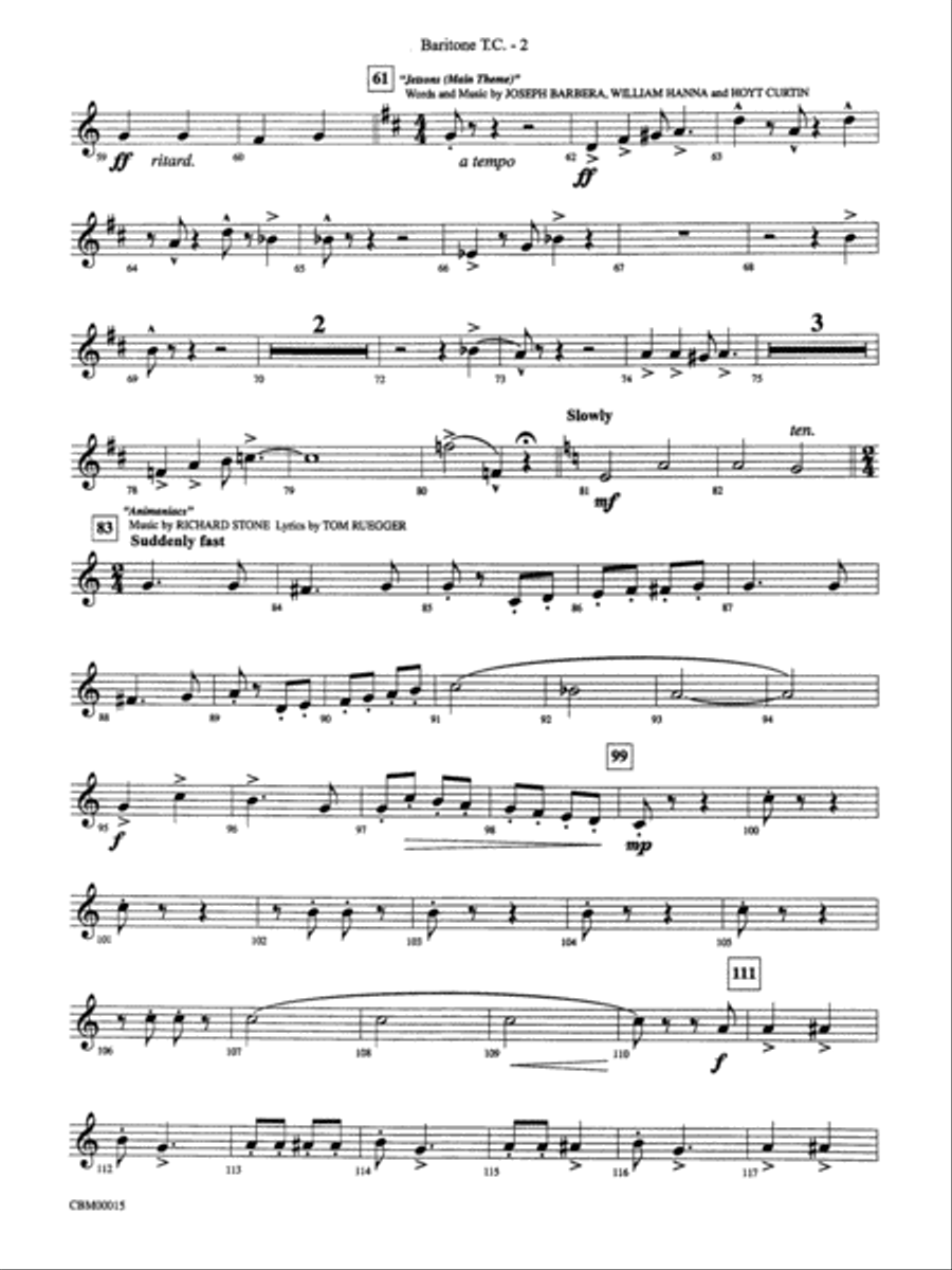 Cartoon Carnival (Medley): Baritone T.C. Concert Band scores gallery preview page 2