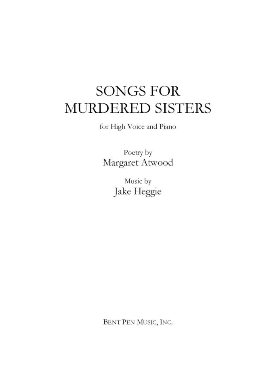 Songs for Murdered Sisters Piano, Vocal scores gallery preview page 1