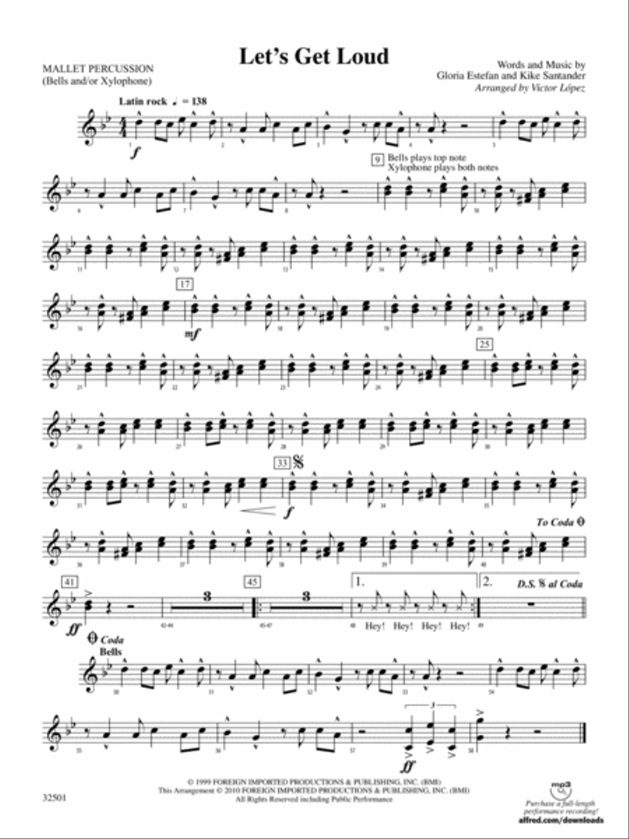Let's Get Loud: Mallets Concert Band scores gallery preview page 1