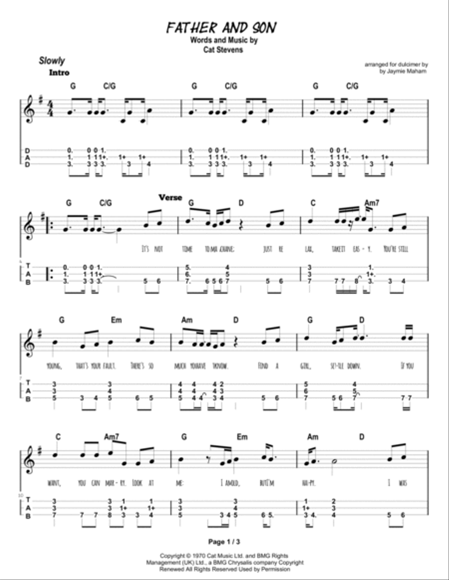 Father And Son Father And Son Dulcimer scores gallery preview page 2