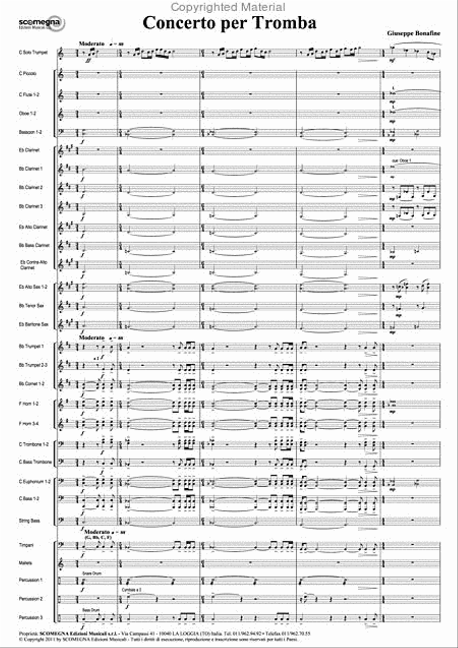 Trumpet Concerto Concert Band scores gallery preview page 5
