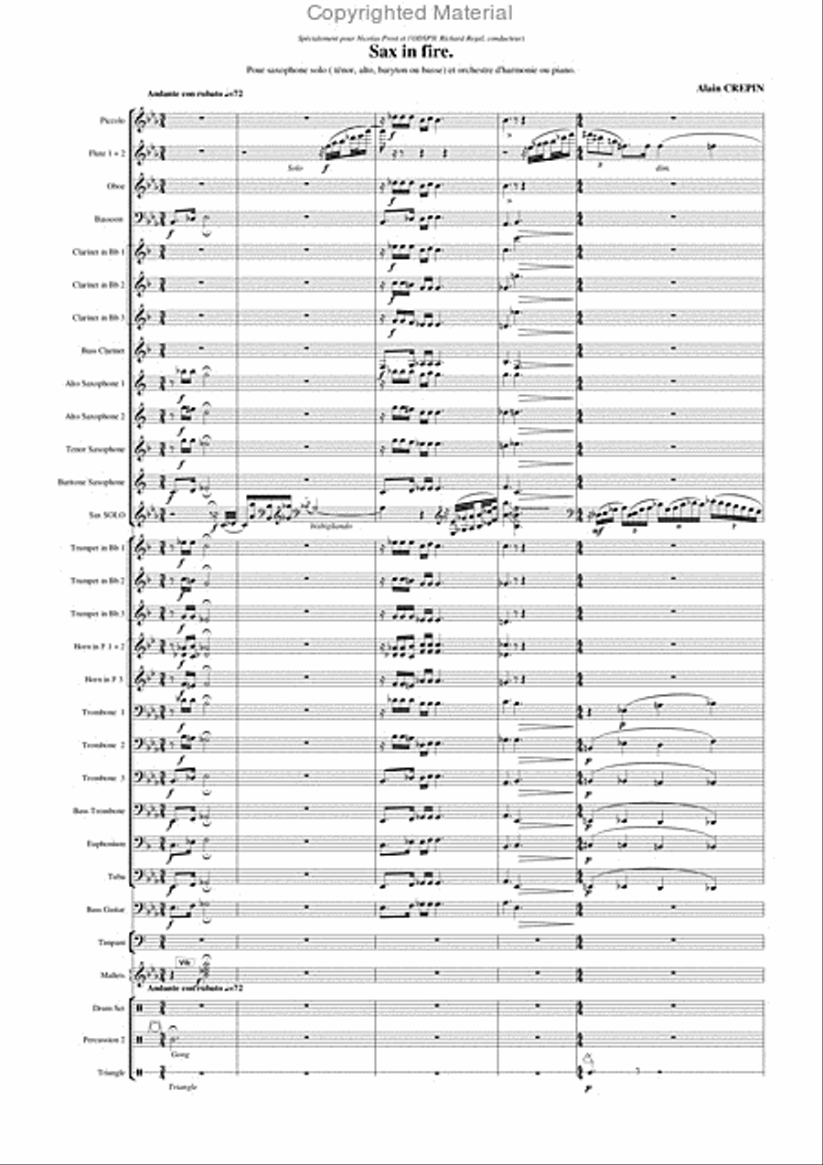 Sax In fire Concert Band scores gallery preview page 2